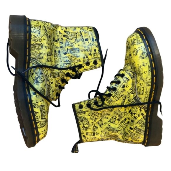 Dr. Martens Vintage Yellow London Scenes Icon‎ Boots Size 5UK RARE - Picture 9 of 9